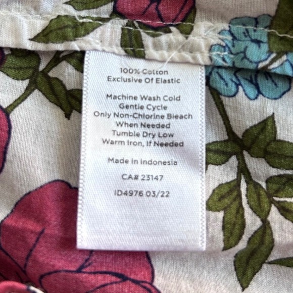 Talbots Floral Print Button Front Ruffle Neck Long Sleeve Blouse Large Petite - Picture 7 of 7